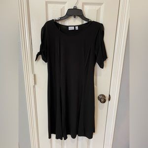 Kim Rogers black open tie sleeve dress